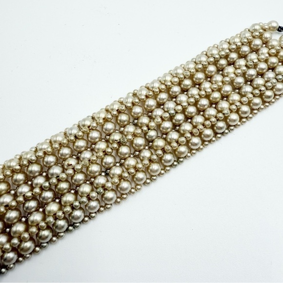 Vintage Faux Pearls Six-Vintage Faux Pearls Six-Strand Pearl Bracel - Picture 7 of 11